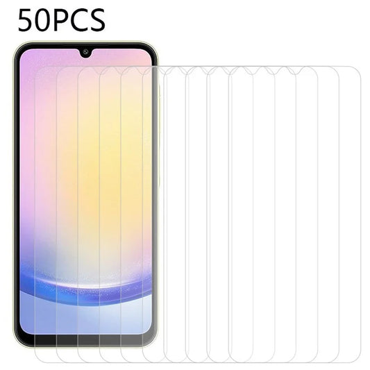 50Pcs for Samsung Galaxy A15 4G / 5G / A24 4G (162.1 x 77.6 x 8.3mm) / A25 5G (Global) (161.0 x 76.5 x 8.3mm) Tempered Glass Clear View Screen Protector