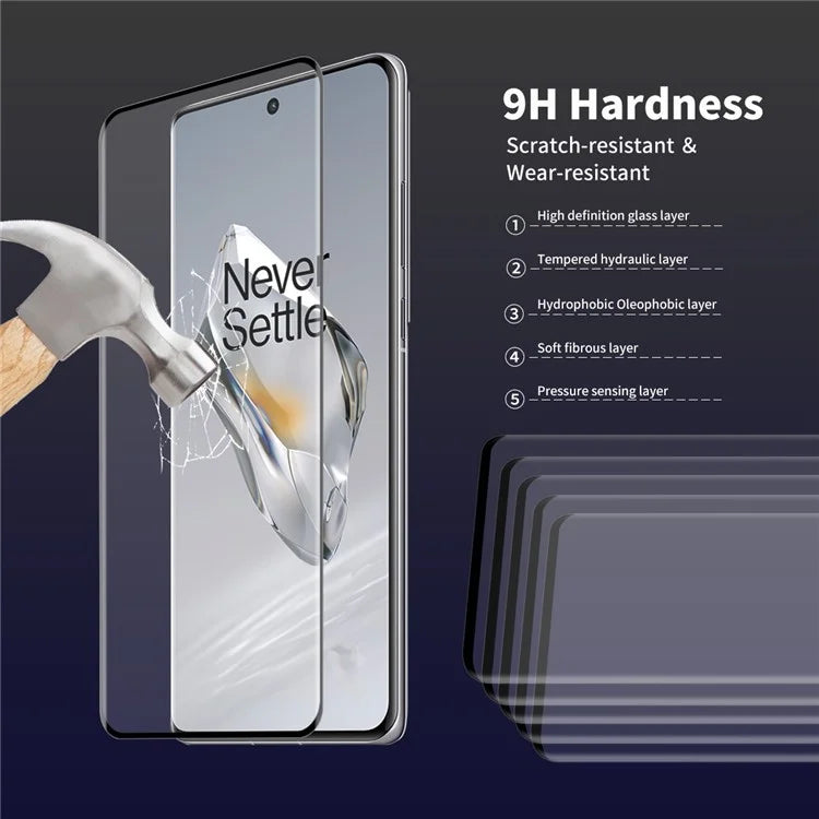 ENKAY HAT PRINCE 2PCS For OnePlus 12 5G Tempered Glass Full Screen Protector 3D Curved Side Glue Film