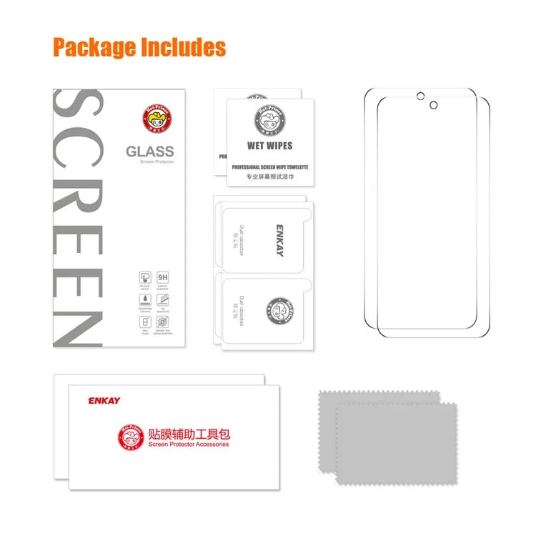 ENKAY HAT PRINCE 2Pcs Screen Protector for Samsung Galaxy A35 5G High Aluminium-silicon Glass 0.26mm 2.5D Film