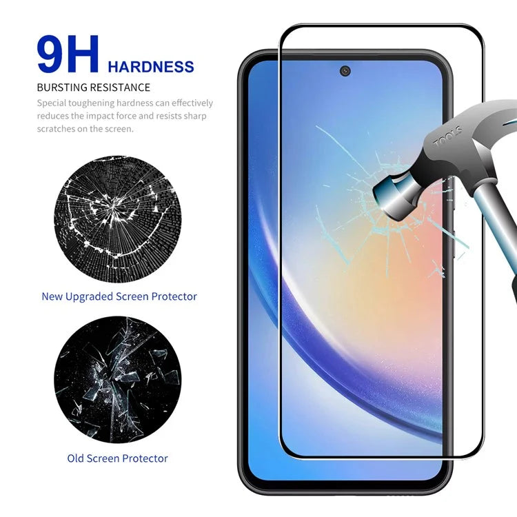 ENKAY HAT PRINCE For Samsung Galaxy A55 5G Screen Protector Full Glue Silk Printing 9H 2.5D Anti-scratch Film