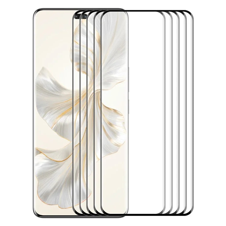 ENKAY HAT PRINCE 5PCS For Honor 100 Pro 5G 9H Hardness 3D Curved Tempered Glass Side Glue Film