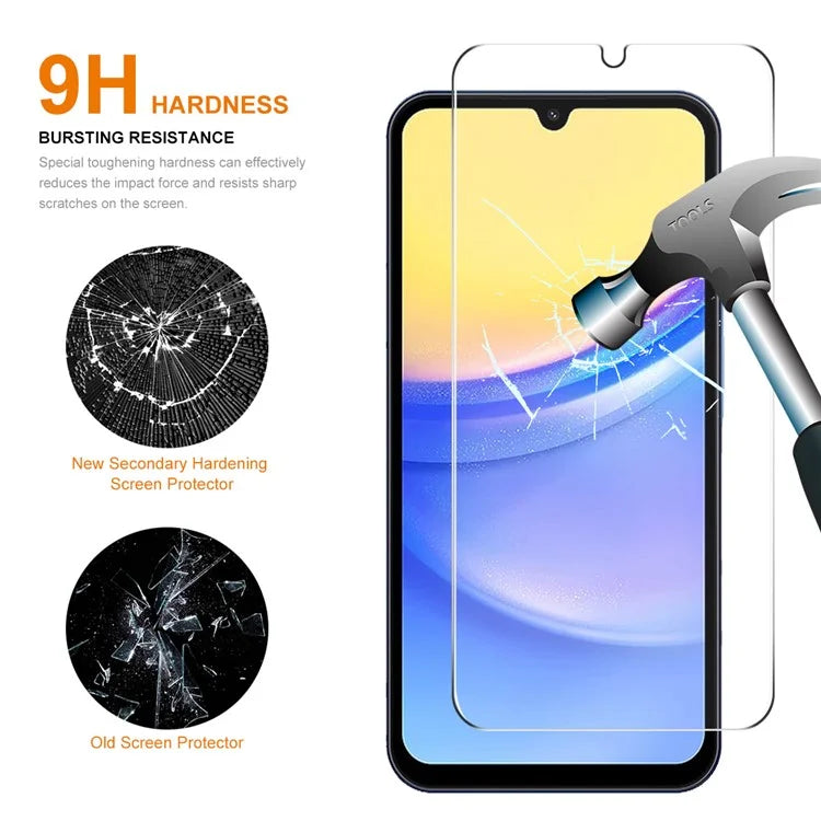 ENKAY HAT PRINCE 5Pcs For Samsung Galaxy A15 4G / 5G High Aluminium-silicon Glass Film 0.26mm 2.5D Screen Protector