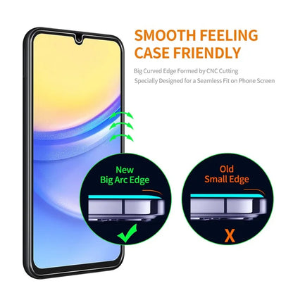 ENKAY HAT PRINCE 5Pcs For Samsung Galaxy A15 4G / 5G High Aluminium-silicon Glass Film 0.26mm 2.5D Screen Protector