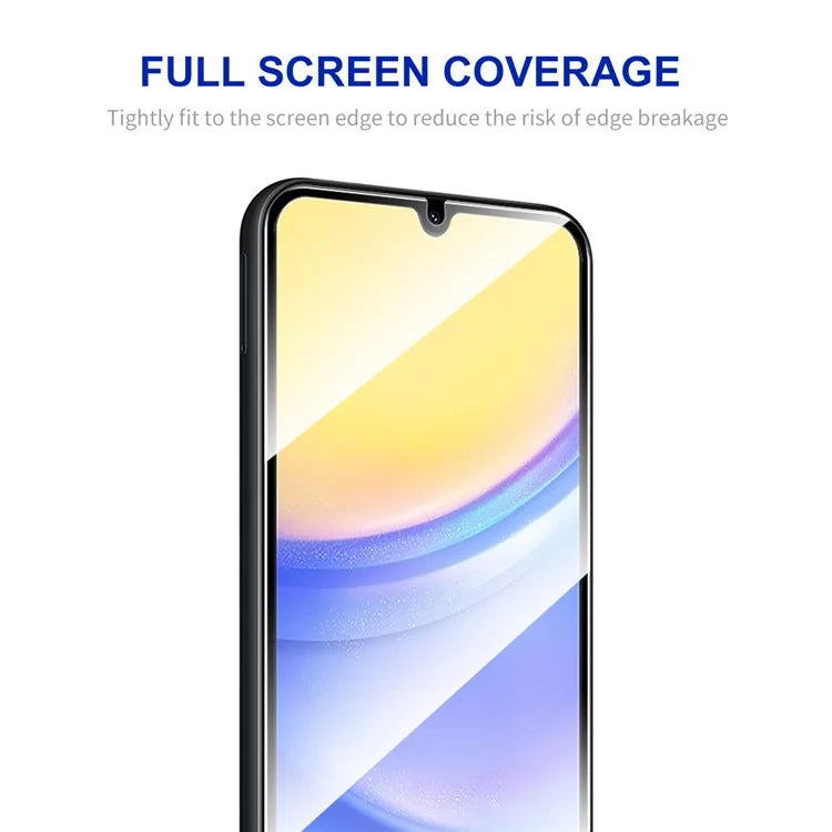 ENKAY HAT PRINCE 2Pcs for Samsung Galaxy A15 4G / 5G Screen Protector 2.5D 9H Silk Print High Aluminium-silicon Glass Film