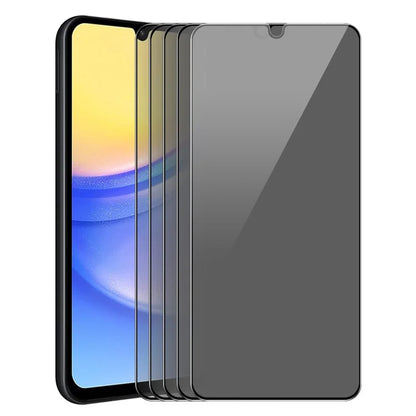 ENKAY HAT PRINCE 5Pcs For Samsung Galaxy A15 4G / 5G Anti-Spy Screen Protector Anti-Peeping Film Tempered Glass