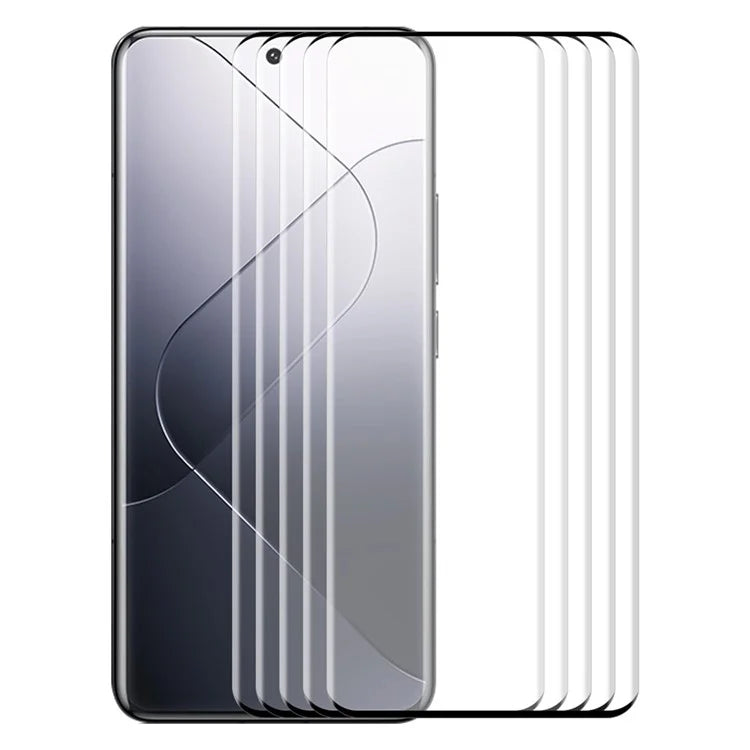 ENKAY HAT PRINCE 5PCS For Xiaomi 14 Pro High Transparency 3D Curved Tempered Glass Side Glue Film