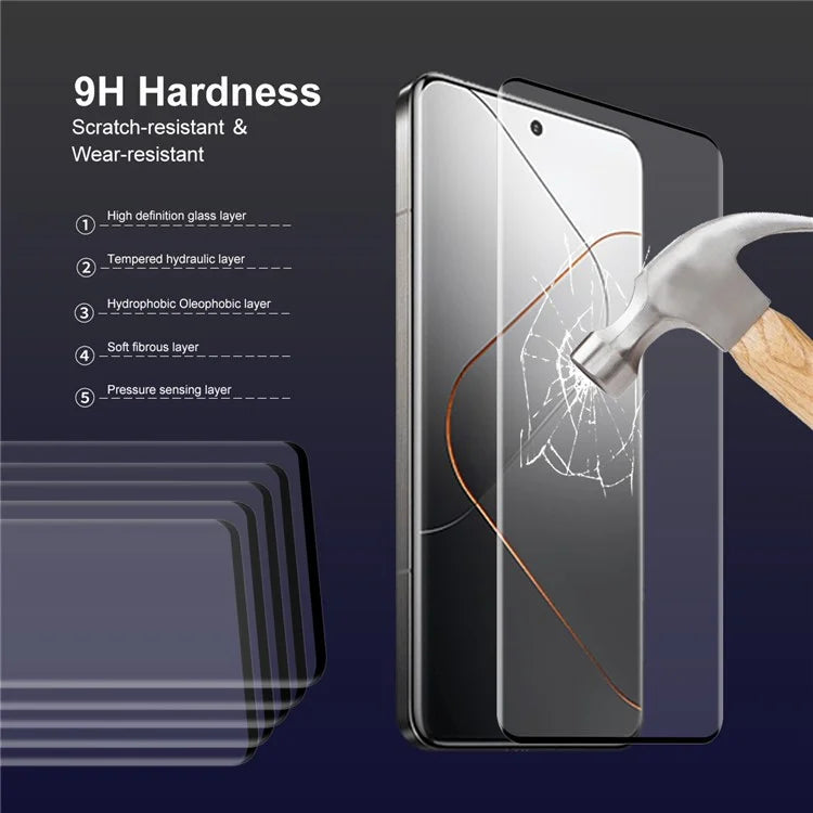 ENKAY HAT PRINCE 5PCS For Xiaomi 14 Pro High Transparency 3D Curved Tempered Glass Side Glue Film
