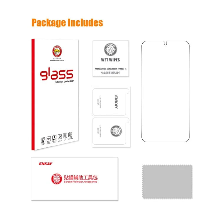 ENKAY HAT PRINCE for Samsung Galaxy S24 0.18mm Screen Protector Anti-fingerprint (Fingerprint Unlock)