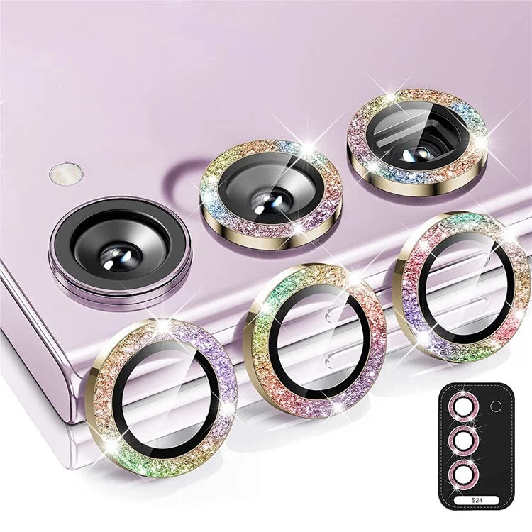 ENKAY HAT PRINCE For Samsung Galaxy S24 Camera Lens Protector Glitter Decor Individual Lens Film