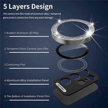 ENKAY HAT PRINCE For Samsung Galaxy S24+ Glitter Lens Film Individual Metal Camera Lens Protector