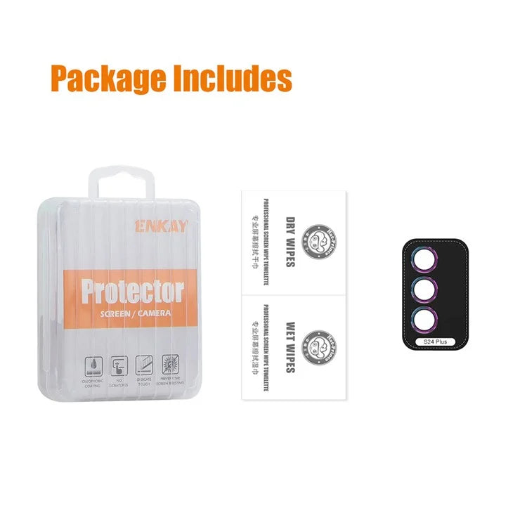 ENKAY HAT PRINCE For Samsung Galaxy S24+ Camera Lens Protector Aluminum Alloy+Tempered Glass Lens Film