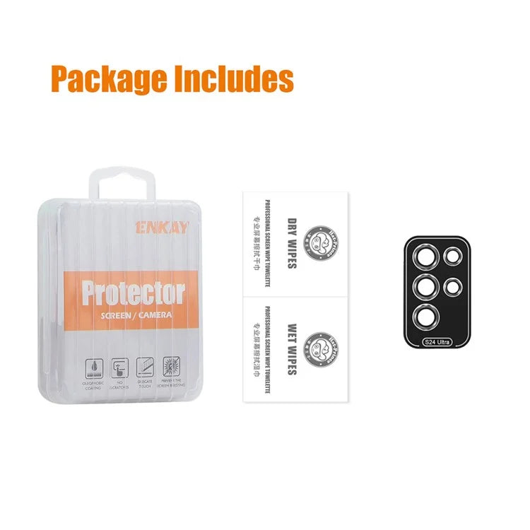 ENKAY HAT PRINCE For Samsung Galaxy S24 Ultra Camera Lens Protector 9H Tempered Glass, HD Clear