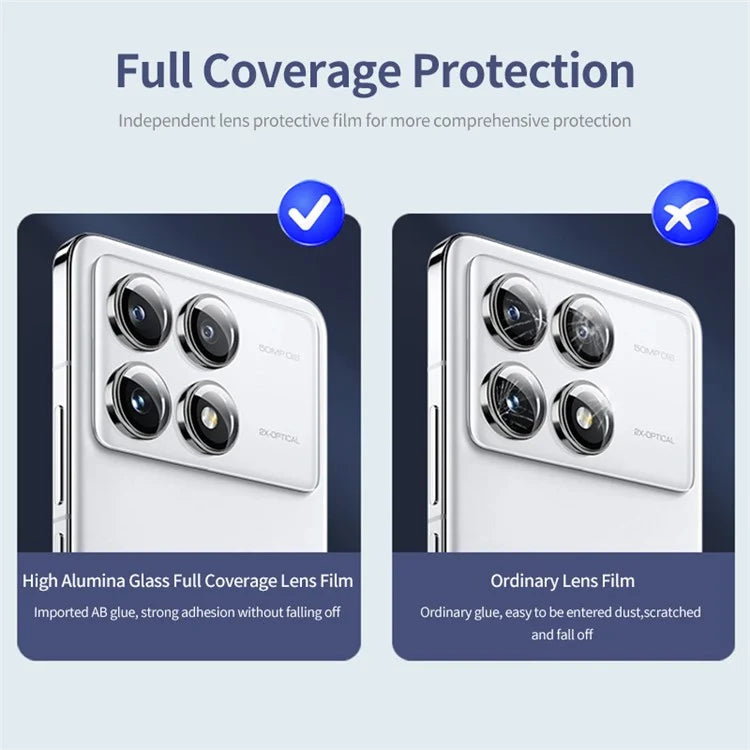 ENKAY HAT PRINCE For Xiaomi Mix Fold 3 5G Individual Lens Protector Tempered Glass with Aluminum Alloy Edging