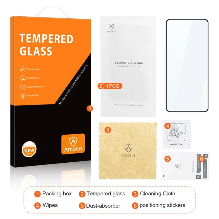 AMORUS For Xiaomi Redmi K70 5G / K70 Pro 5G Screen Protector HD Clear Silk Printing Full Glue Film