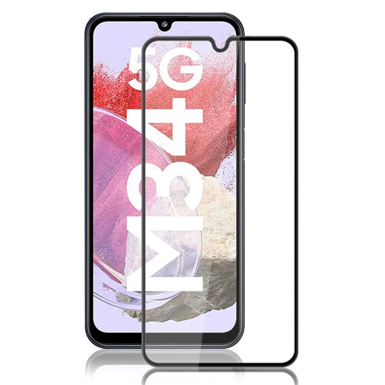 AMORUS For Samsung Galaxy M34 5G / F34 5G Screen Protector Full Cover Tempered Glass Anti-explosion Film