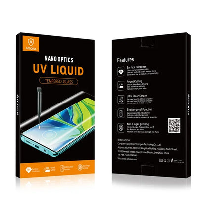AMORUS For Samsung Galaxy S24 Ultra Screen Protector UV Liquid Adhesive Full Coverage 3D Curved Tempered Glass Film