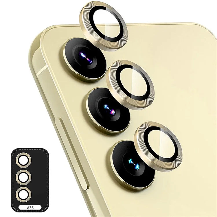 ENKAY HAT PRINCE For Samsung Galaxy A35 5G Camera Lens Protector Ring 9H Hardness Tempered Glass Lens Film
