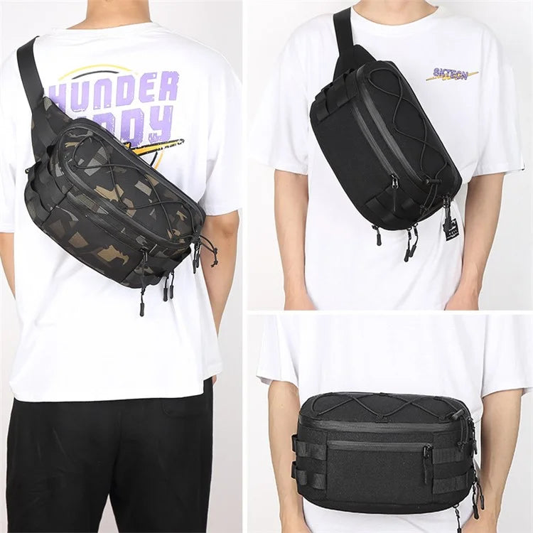 OZUKO 9340 Outdoor Molle Chest Bag Oxford Cloth Multi-function Men Waist Pack