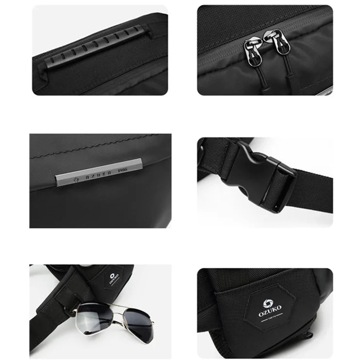 OZUKO 9260 Men Waterproof Crossbody Chest Bag Outdoor Sports Waist Bag
