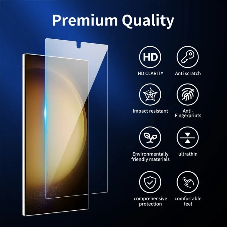 2Pcs Screen Protector for Samsung Galaxy S24+ Fingerprint Unlock Film with 2Pcs Camera Lens Protector HD Clear