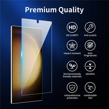 2Pcs Screen Protector for Samsung Galaxy S24 Ultra High Aluminum-silicon Glass Film with 2Pcs Camera Lens Protector