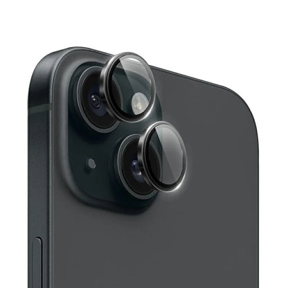 WIWU LG-005 1 Set For iPhone 15 Plus / 15 Aluminum Alloy Frame Tempered Glass 3D Rear Lens Film Protector