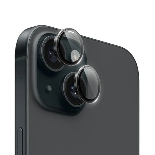 WIWU LG-005 1 Set For iPhone 15 Plus / 15 Aluminum Alloy Frame Tempered Glass 3D Rear Lens Film Protector