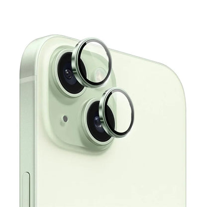 WIWU LG-005 1 Set For iPhone 15 Plus / 15 Aluminum Alloy Frame Tempered Glass 3D Rear Lens Film Protector