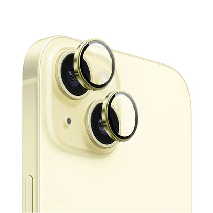 WIWU LG-005 1 Set For iPhone 15 Plus / 15 Aluminum Alloy Frame Tempered Glass 3D Rear Lens Film Protector