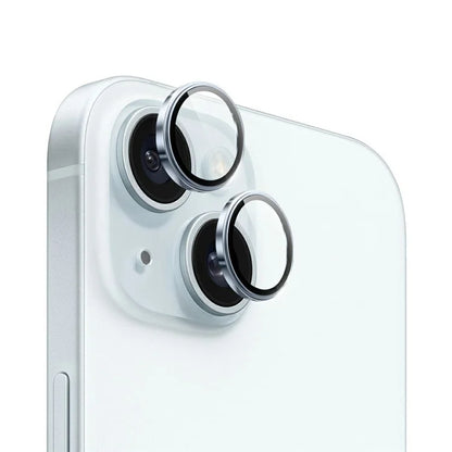 WIWU LG-005 1 Set For iPhone 15 Plus / 15 Aluminum Alloy Frame Tempered Glass 3D Rear Lens Film Protector
