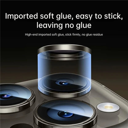 WIWU LG-004 1 Set For iPhone 15 Pro Max PVD Tempered Glass Rear Lens Film Aluminum Alloy Frame Lens Protector
