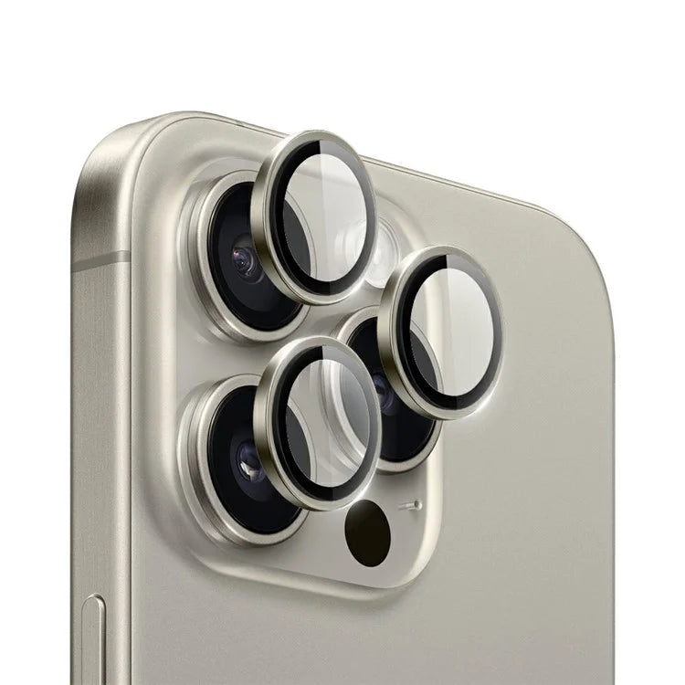 WIWU LG-004 1 Set For iPhone 15 Pro Max PVD Tempered Glass Rear Lens Film Aluminum Alloy Frame Lens Protector