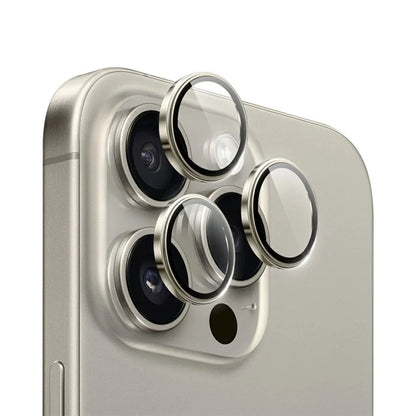 WIWU LG-005 1 Set For iPhone 15 Pro Max 3D Tempered Glass+Aluminum Alloy Frame Phone Rear Lens Film Protector