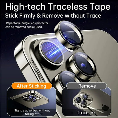 WIWU LG-005 1 Set For iPhone 15 Pro Max 3D Tempered Glass+Aluminum Alloy Frame Phone Rear Lens Film Protector