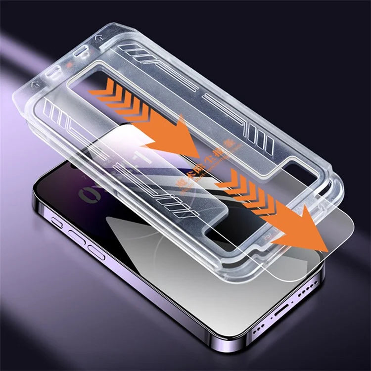 For iPhone 14 Tempered Glass Screen Protector Privacy Guard with Alignment Tool