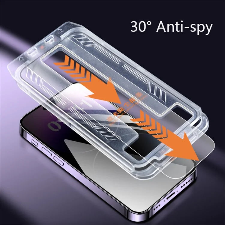 For iPhone 14 Tempered Glass Screen Protector Privacy Guard with Alignment Tool