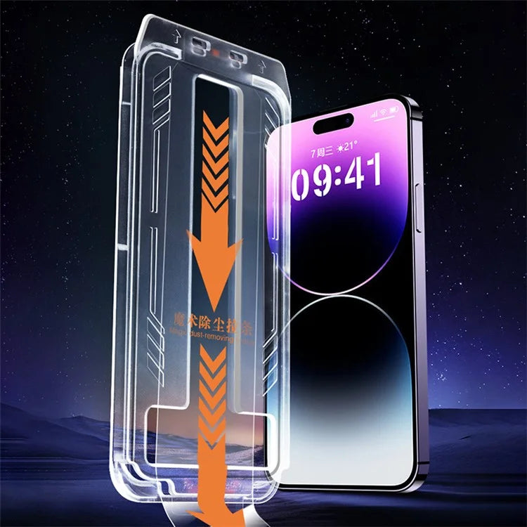 For iPhone 14 Pro Screen Protector Ultra Clear Automatic Dust Removal Protective Flim