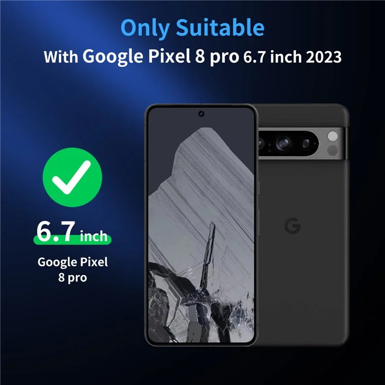 3Pcs Screen Protector for Google Pixel 8 Pro Full Glue Film with 2Pcs Camera Lens Protector