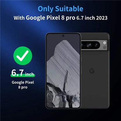 2Pcs Screen Protector for Google Pixel 8 Pro Fingerprint Unlock Film with 2Pcs Camera Lens Protector