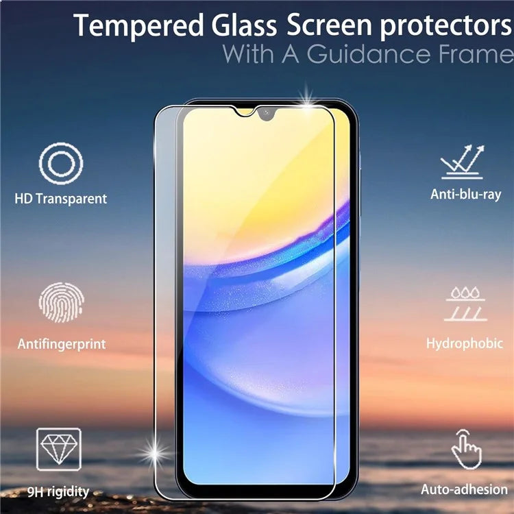 2Pcs For Samsung Galaxy A55 5G Tempered Glass Screen Protector with Camera Lens Film, 9H Hardness
