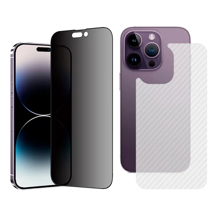 TGVIS For iPhone 14 Pro Privacy Screen Protector Set Phone Front Screen Film+Back Protector