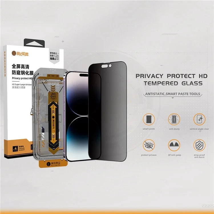 TGVIS For iPhone 14 Pro Privacy Screen Protector Set Phone Front Screen Film+Back Protector
