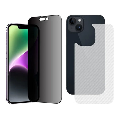 TGVIS For iPhone 14 Anti-Spy Screen Protector Shatterproof Front Film+Back Protector