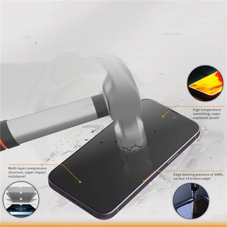 TGVIS For iPhone 14 Pro Screen Protector Corning Gorilla Glass Anti-Shatter Front Film+Back Protector