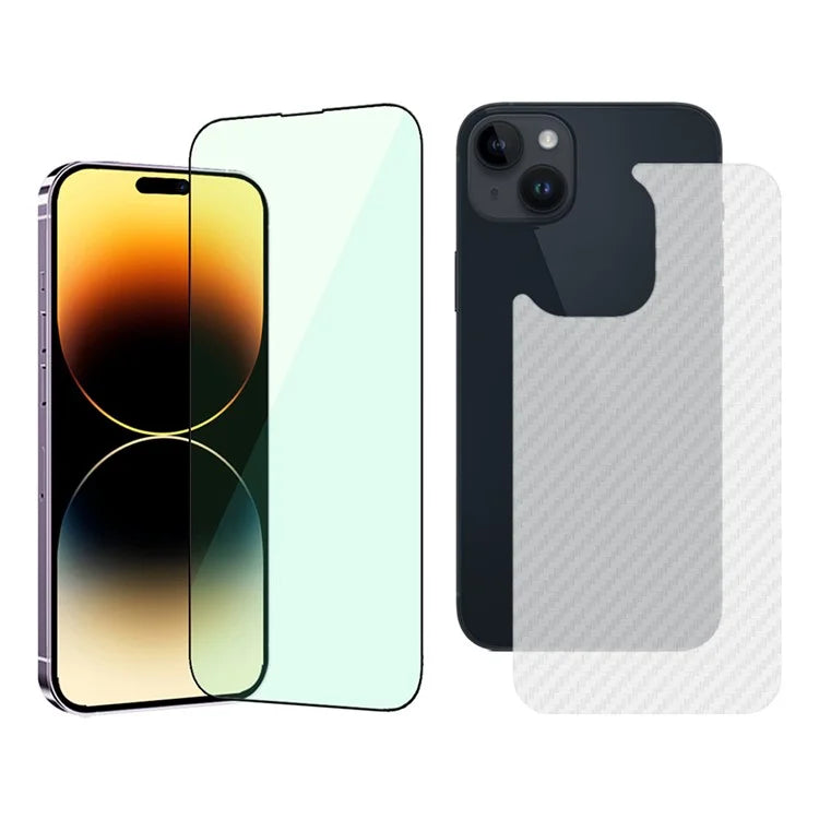 TGVIS For iPhone 15 Plus Screen Protector HD Clear Eye Protection Front Film+Back Protector