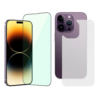 TGVIS For iPhone 15 Pro 2.5D Screen Protector Eye Protection Front Film+Back Protector