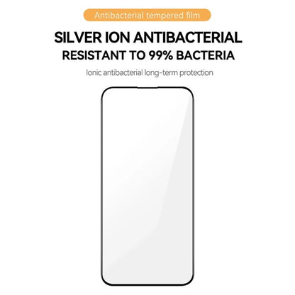 TGVIS For iPhone 15 Antibacterial Screen Protector Full Cover Front Film+Back Protector