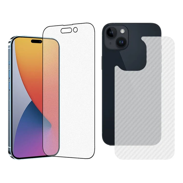 TGVIS For iPhone 15 AG Matte Screen Film Guard + Phone Back Cover