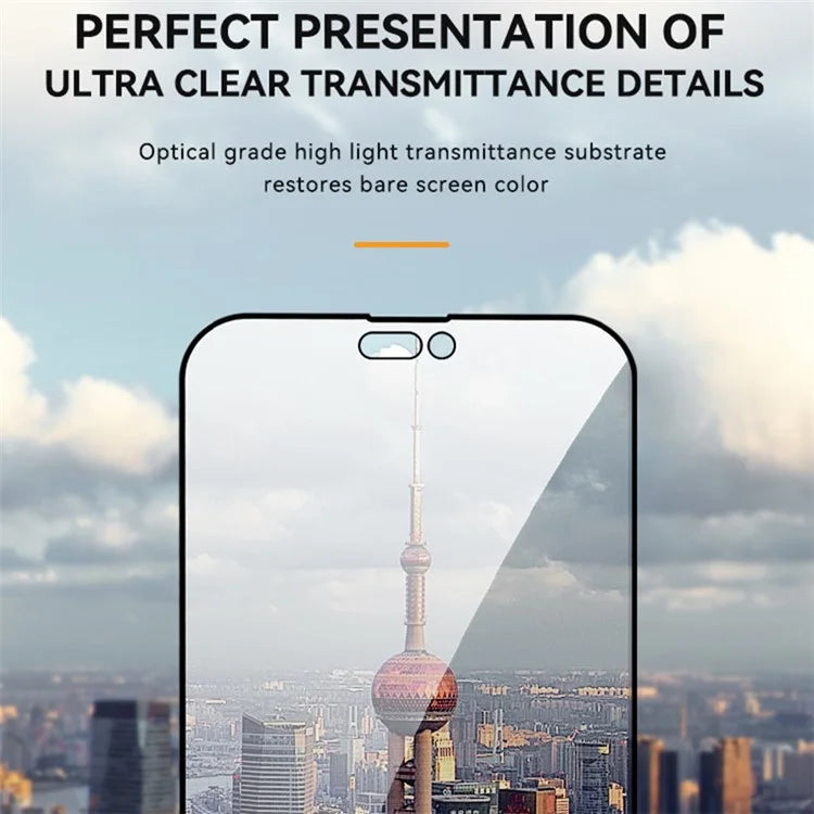TGVIS High Aluminum-silicon Glass Screen Protector for iPhone 15 Plus Back Film Cover Set
