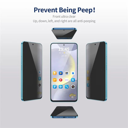 ENKAY HAT PRINCE 2Pcs For Samsung Galaxy S24 Anti-Spy Screen Protector Silk Printing Full Coverage